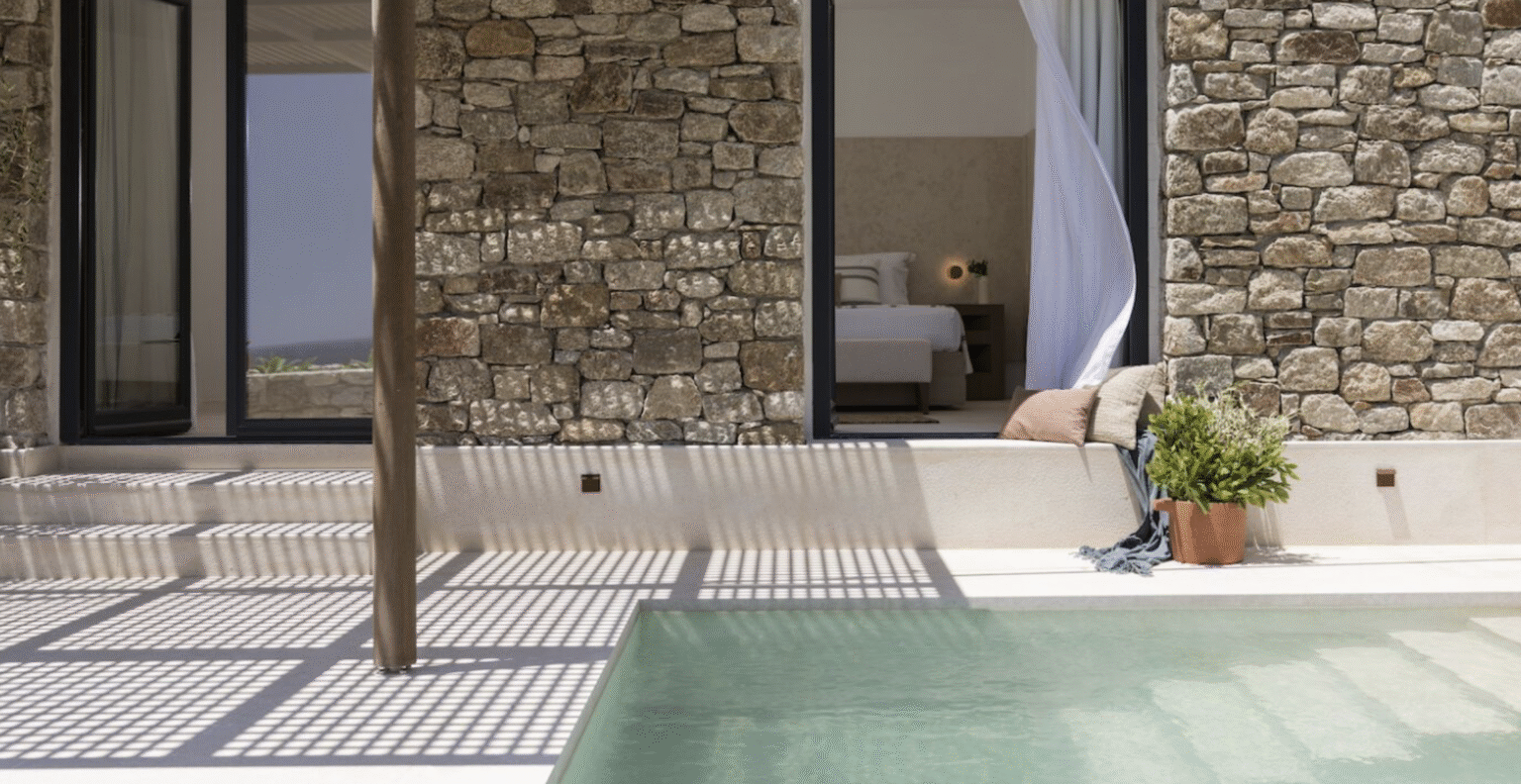 Last chance for Mykonos this season… jump into Cali with its private beach access and the biggest pool on the island