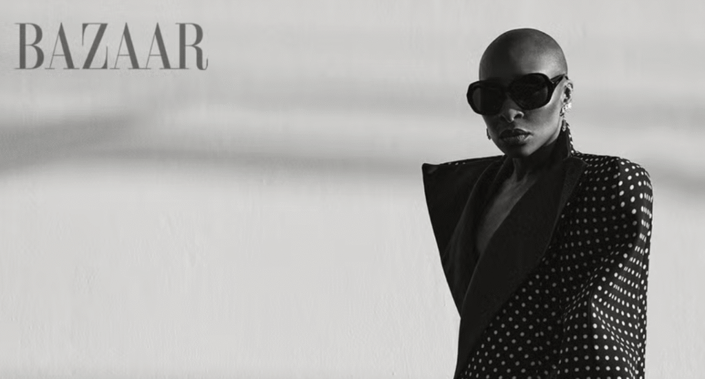 Cynthia Erivo promotes her new book with a fierce new Harper's photoshoot