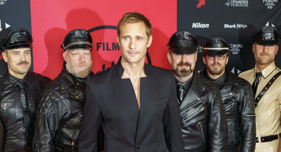 Alexander Skarsgård makes surprise appearance with the boys at Stockholm Film Festival for Pillion launch